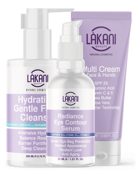 Hydrating Gentle Facial Cleanser , Radiance Eye Contour Serum & Multi Cream